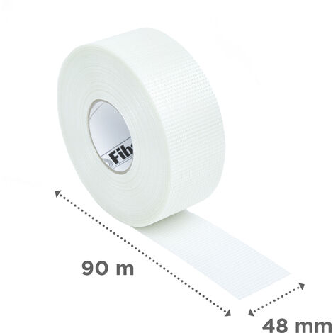 Adfors – Bande à joint autocollante pour plaque de plâtre 48 mm x 90 m – Ultra mince 30 % plus fine – Structure grillagée pour éviter les bulles