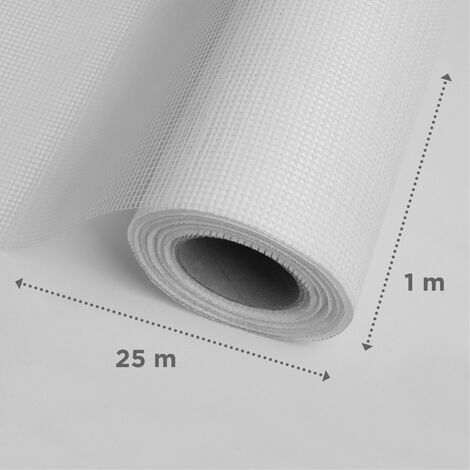 Adfors – Bande autocollante couvre fissures 15 cm x 25 m – Tissu en fibre de verre pour finition lisse – Compatible avec plâtres et enduits