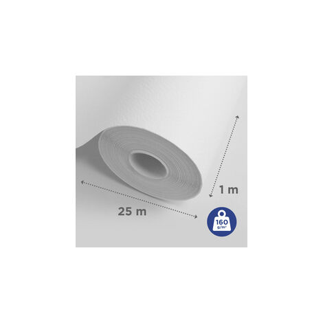 Adfors – Toile de verre crépi 155 g/m² – Largeur 100 cm – Résistante aux chocs – Pour murs et plafonds – Installation facile par encollage