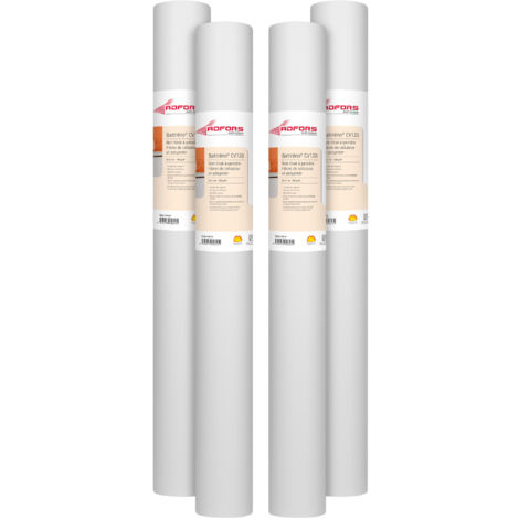 Adfors – Lot de 4 rouleaux de voile de rénovation cellulose lisse 120 g/m² – Dimensions 25 m x 1 m – Classe A+ faibles émissions COV