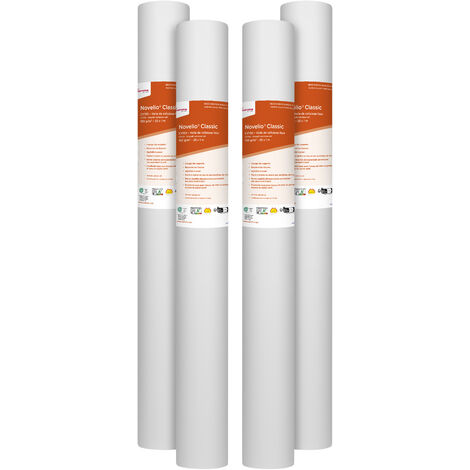 Adfors – Lot de 4 rouleaux de toile de rénovation cellulose lisse 150 g/m² – Dimensions L.25 x l.1 m – Résistance aux chocs et fissures – Fabrication européenne
