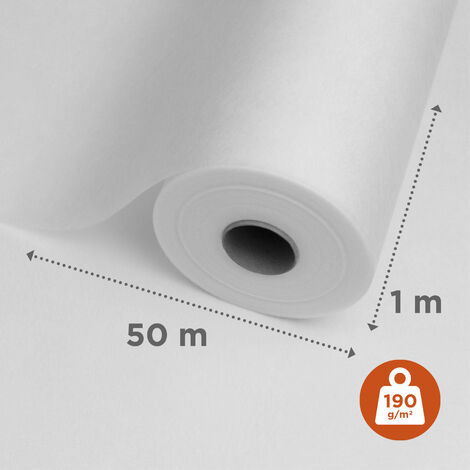 Adfors – Voile de verre lisse prépeint 190g/m² – Rouleau 50m x 1m – 100% fibres de verre – Classe A+ très faibles émissions de COV