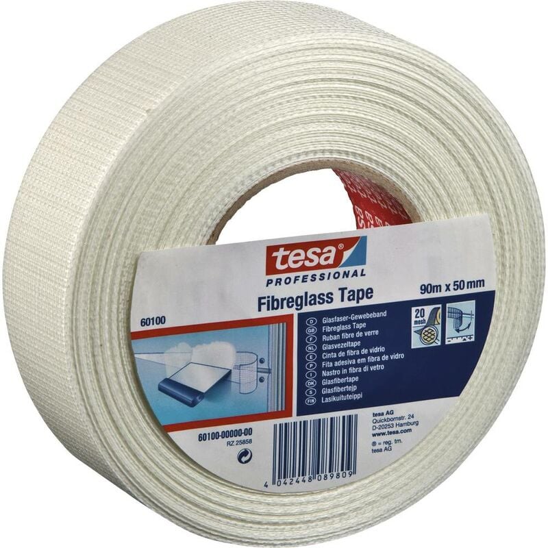 Image of Tesa - 60100-00000-00 Nastro in tessuto ® Professional Bianco (l x l) 90 m x 50 mm 1 pz.