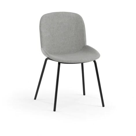 Adhara, Set di 4 sedie in tessuto Grigio chiaro (57cm X 46cm H. 80cm)  Duzzle