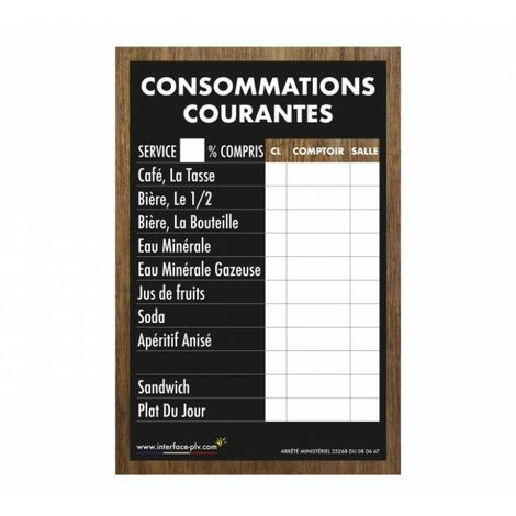 Adhésif CONSOMMATIONS COURANTES traditionnel dimensions 61 x 41 cm