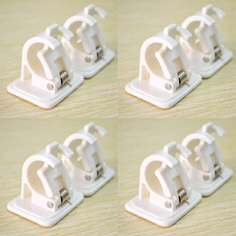 Adhésif Crochets Rideau Canne Support Pôle, Draperie Crochet étuis Rideau Pôle Mural Parenthèses & Fixations Canne Support , pack of 8-Fei Yu