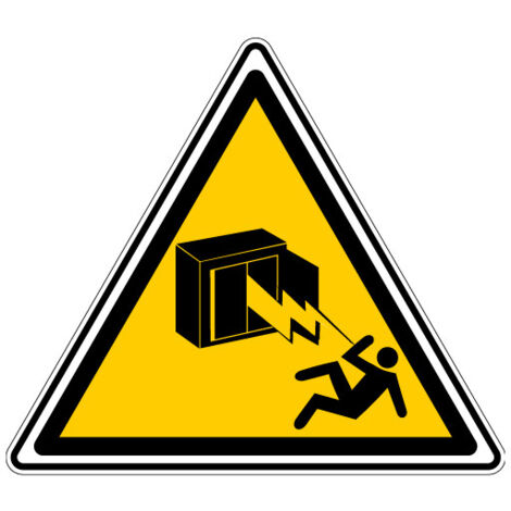 ADHESIF DANGER ARMOIRE ELECTRIQUE (C0003T) - Adhésif - 125 x 125 mm