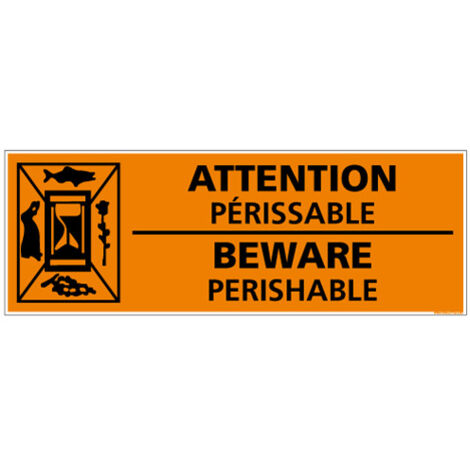 ADHESIF DE CONDITIONNEMENT ATTENTION (M0340).- Adhésif - 210 x 75 mm