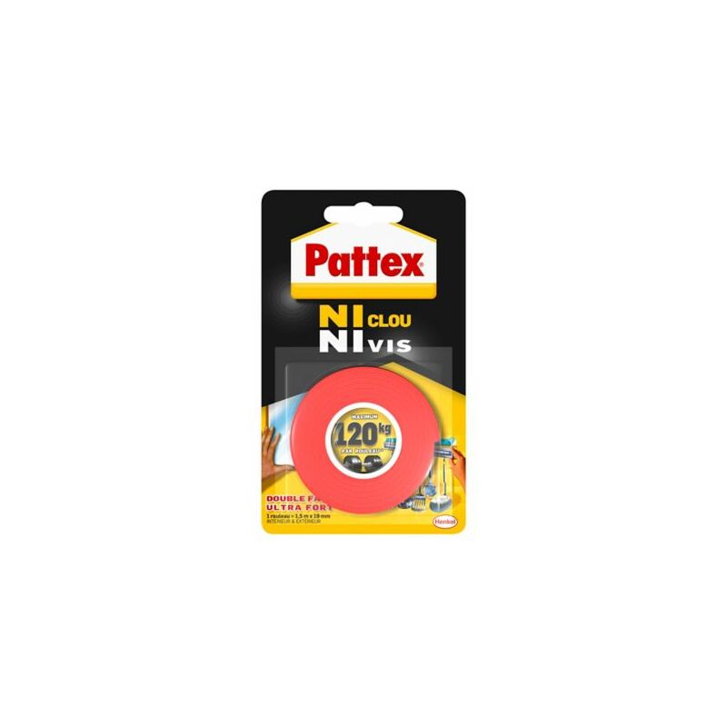 PATTEX  adh&eacute;sifs fixation ncnv 100kg 19mmx1.5m 1376624