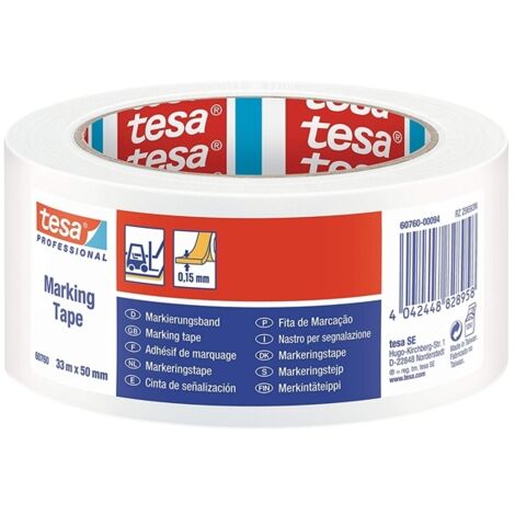 Adhesif de Marquage 60760 33 m x 50 mm blanc Tesa