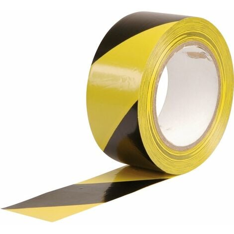 Ruban adhesif couleur noir/jaune50mm x 33ml. - Mr.Bricolage