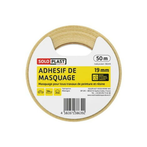 Adhésif de masquage Soloplast 19mm x 50m - Blanc