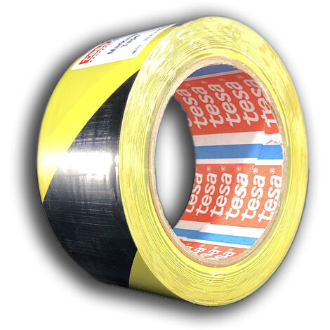 cinta de balizar adhesiva  negro/amarillo 33m x 50mm 60760 tesa
