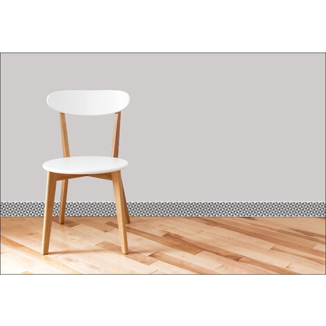 Adhésif Décoratif Autocollant Carré Noir et Blanc x3, 10x60cm, Effet Trompe l'Oeil pour Plinthe - Décorez Votre Maison Facilement