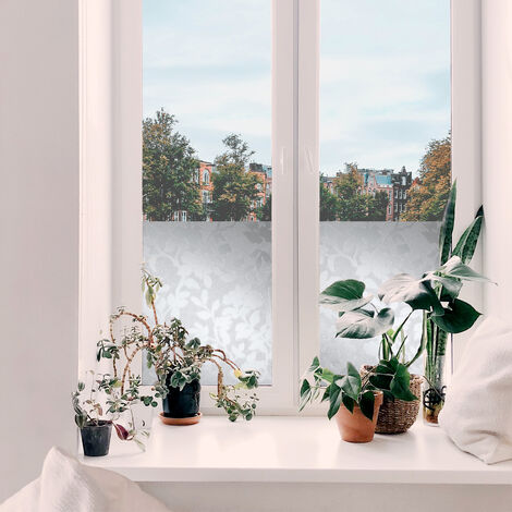 Adhésif décoratif pour vitre Nature opaque blanc 200 x 67,5 cm feuillage