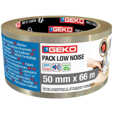 Adhésif D'emballage Pack Low Noise Transparent 50 Mm X 66 M - Geko