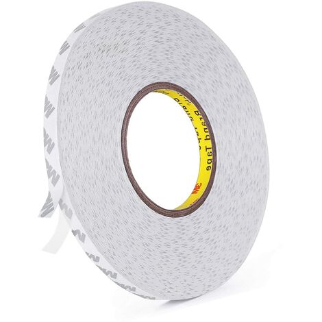 Adhesif Double Face, Transparent 3M 9080 Ruban Adhésif Double Face Puissant Longueur 50 m, Largeur 10 mm, Épaisseur 0,15 mm pour le travail manuel