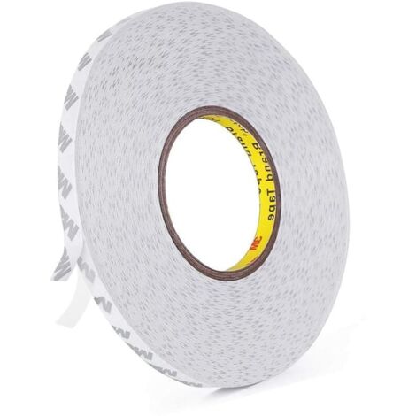 Adhesif Double Face, Transparent 3M 9080 Ruban Adhésif Double Face Puissant Longueur 50 m, Largeur 10 mm, Épaisseur 0,15 mm pour le travail manuel