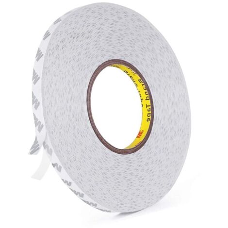 Adhesif Double Face, Transparent 3M 9080 Ruban Adhésif Double Face Puissant Longueur 50 m, Largeur 10 mm, Épaisseur 0,15 mm pour le travail manuel