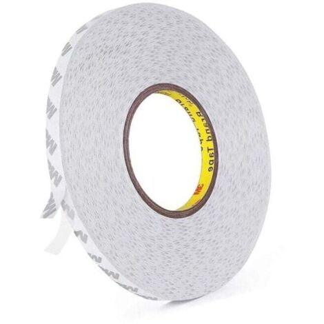 Adhesif Double Face, Transparent 3M 9080 Ruban Adhésif Double Face Puissant Longueur 50 m, Largeur 10 mm, Épaisseur 0,15 mm pour le travail manuel