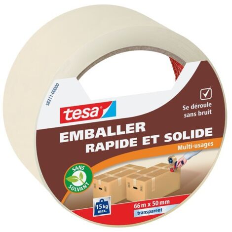 Adhésif emballage rapide et solide 66m x 50mm Transparent