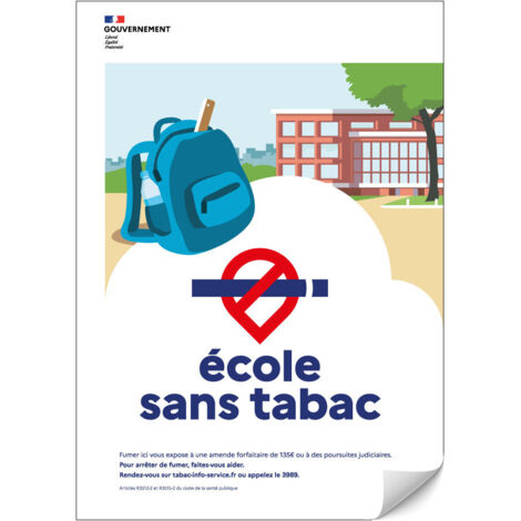 Adhésif Espace Sans Tabac Ecole  A4 - 4002729