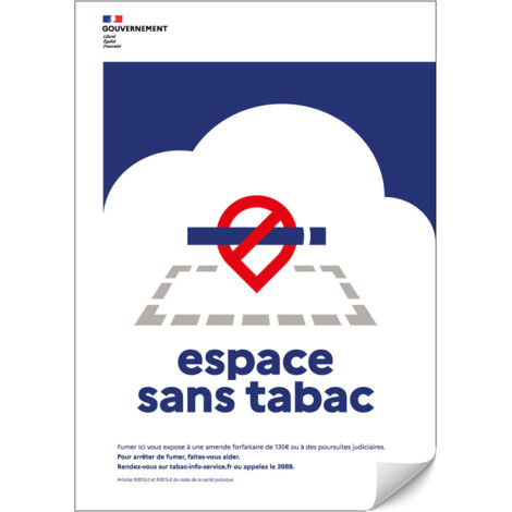 Adhésif Espace Sans Tabac Périmètre  A5 - 4002682