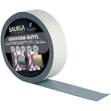 Adhésif flexible AEROFORM BUTYL largeur 100 mm longueur 15m - SALOLA