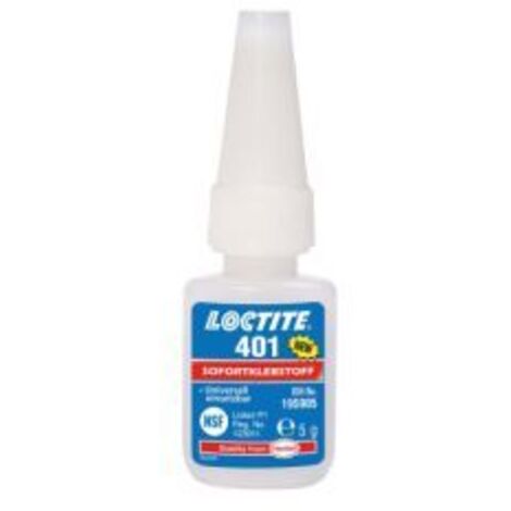 Adhésif instantané Loctite Liquide Transparent, Bouteille, 5 g, Loctite 401 ( Prix pour 1 )