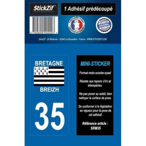 ADHESIF MOTO REGION DEPARTEMENT 35 BRETAGNE/BREIZH