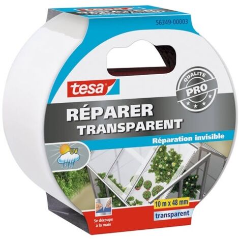 Adhésif plastifié de réparation transparent 10m x 48mm