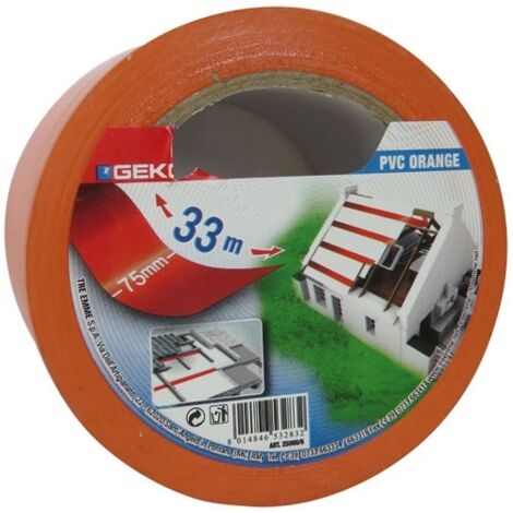 Adhésif PVC orange de masquage extérieur et intérieur - Longueur - 33m - Largeur Conditionnement: 75MM