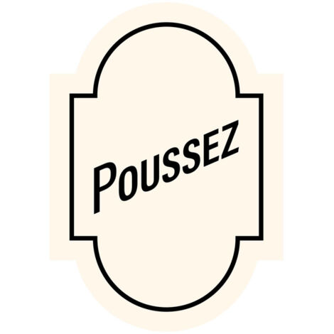 Adhésif repositionnable "Poussez" format A6 (fond blanc)