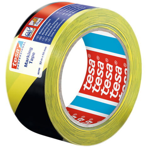 Adhésif Ruban Signalétique Noir / Jaune 33m X 50mm 60760 Tesa