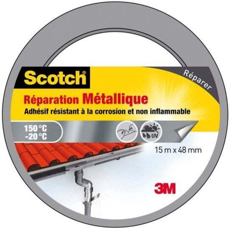 Adhésif Scotch Réparation Une Face Métallique L.15 M X L.48 Mm, Métal