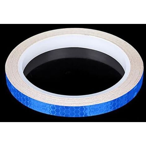 Adhésif signalisation,Autocollant réfléchissant pour roues de vélo,1Cm x 8m,bande fluorescente,décoration de sécurité- Bleu[F34843]
