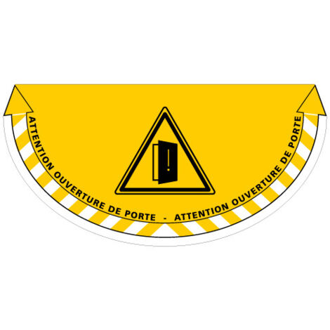 ADHESIF SOL ANTIDERAPANT SIGNALISATION ATTENTION OUVERTURE DE PORTE (G1373)