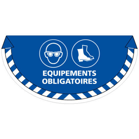 Adhésif sol antidérapant – Signalisation équipement obligatoire : lunettes et chaussures