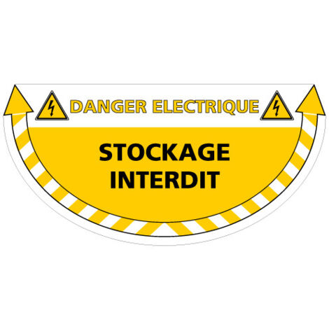 ADHESIF SOL ANTIDERAPANT SIGNALISATION STOCKAGE INTERDIT DANGER ELECTRIQUE (G1375)