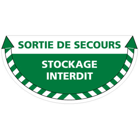 ADHESIF SOL ANTIDERAPANT SIGNALISATION STOCKAGE INTERDIT SORTIE DE SECOURS (G1376)
