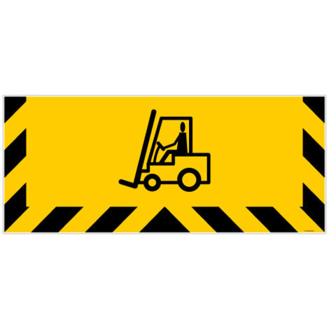 ADHESIF SOL ANTIDERAPANT ZONE D'EMPLACEMENT DE CHARIOT ELEVATEUR OU VEHICULE INDUSTRIEL (G1378)