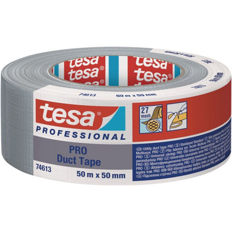 Adhésif toilé Duct Tape PRO 74613 argent mat longueur 50 m largeur 50 mm TESA