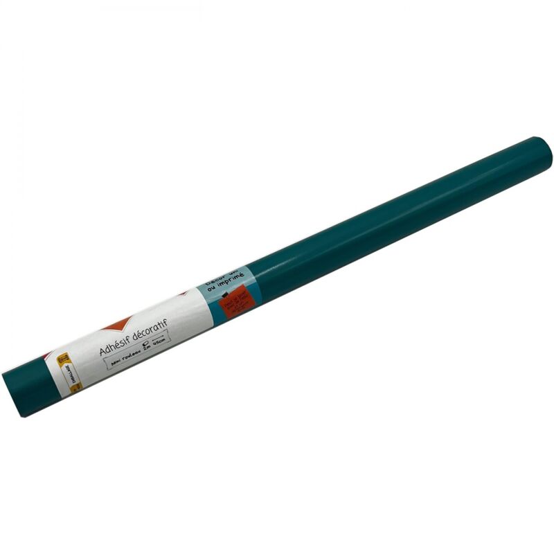 Adhésif Uni Bleu Canard Brillant 45cm x 2m