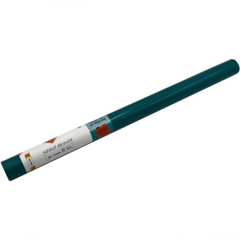 Adhésif Uni Bleu Canard Brillant 45cm x 2m