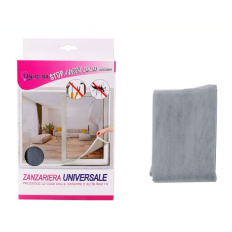Adhesif Universel Fenetre Moustiquaire Gris Avec Velcro 150x250cm Insectes 12925