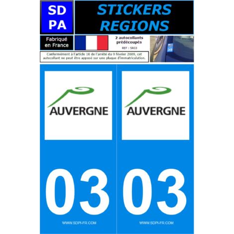 ADHESIFS REGION DEPARTEMENT 03 AUVERGNE RHONE ALPES X2