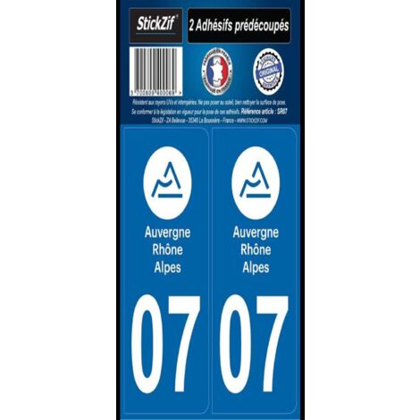 ADHESIFS REGION DEPARTEMENT 07 AUVERGNE RHONE ALPES X2