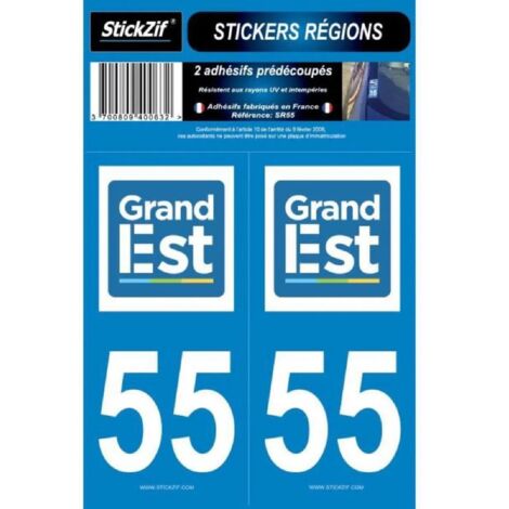 ADHESIFS REGION DEPARTEMENT 55 GRAND EST X2