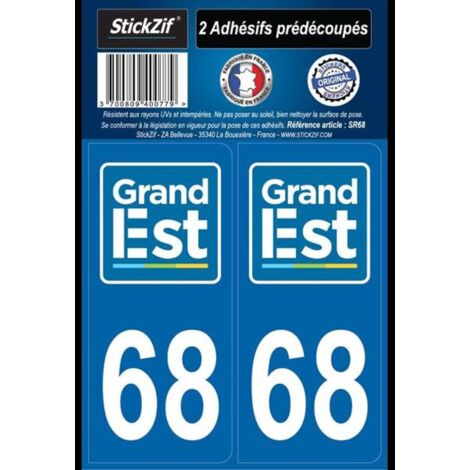 ADHESIFS REGION DEPARTEMENT 68 GRAND EST X2