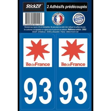 ADHESIFS REGION DEPARTEMENT  93 ILE DE FRANCE X2
